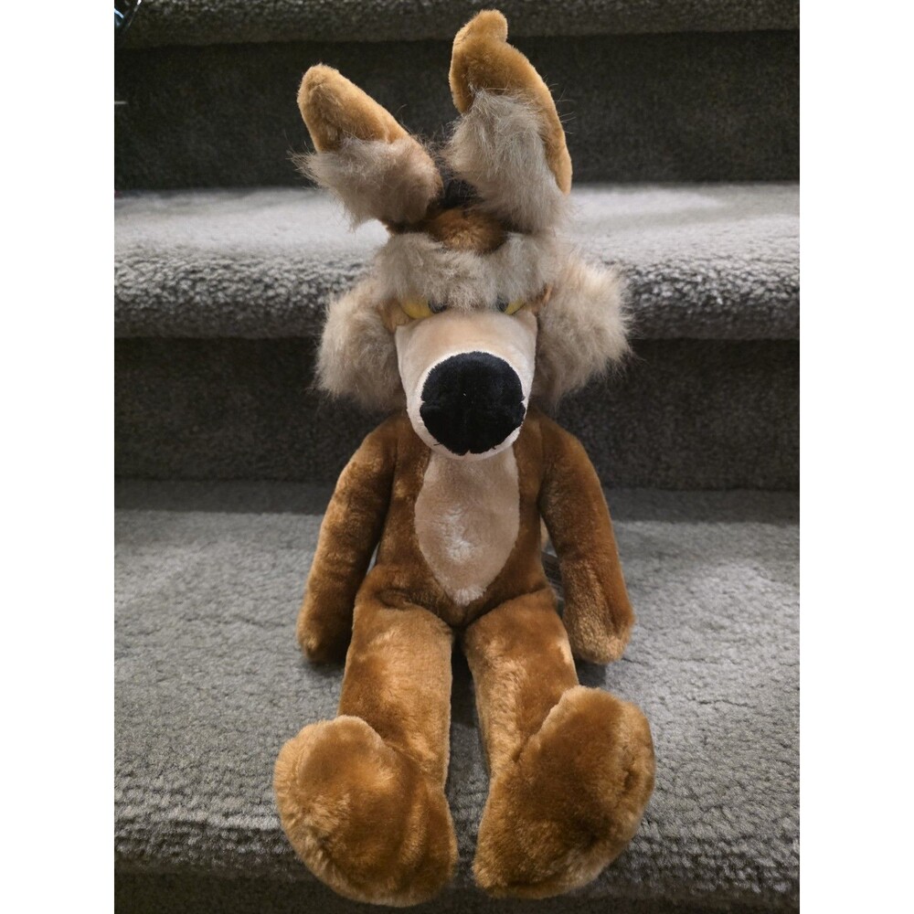 Vintage Wile E Coyote Plush Toy Brown Mighty Star Warner Bros 1971